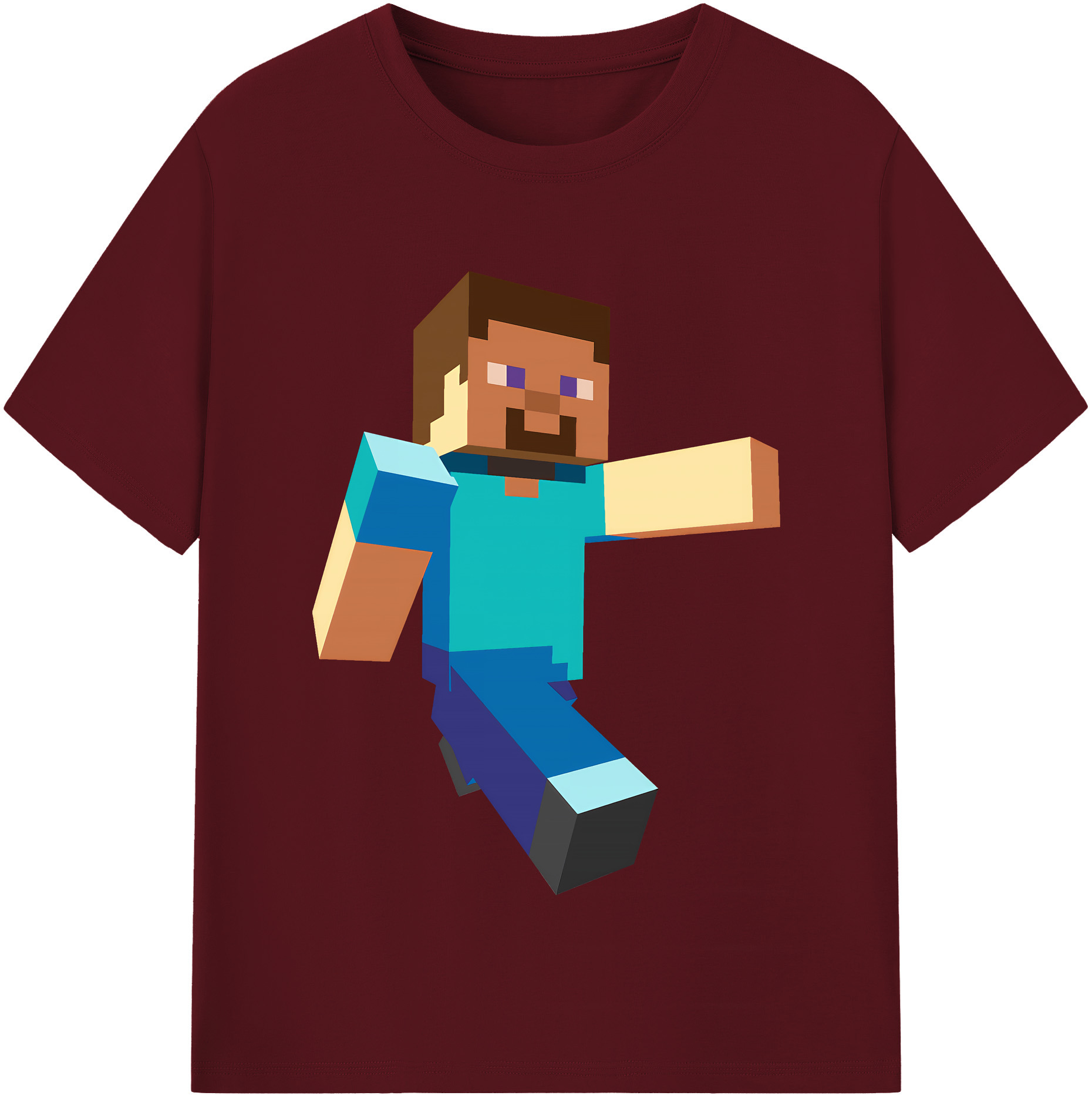 （画像用） マインクラフト ブロックの世界 Minecraft MC Block world 綿100％半袖Tシャツ（フロントプリント）